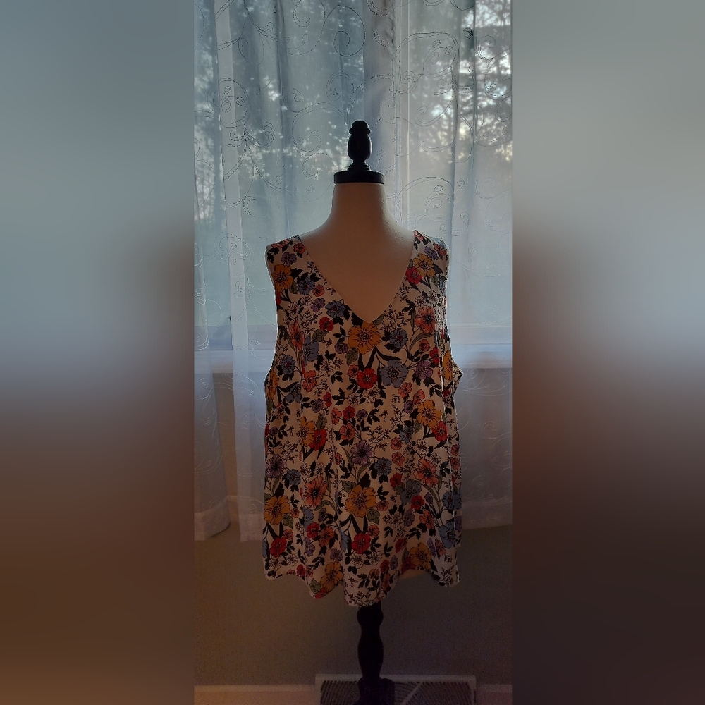 Ophelia Roe women's floral tank top size 1x